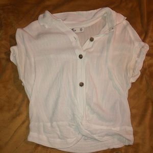 Hollister cropped button up shirt